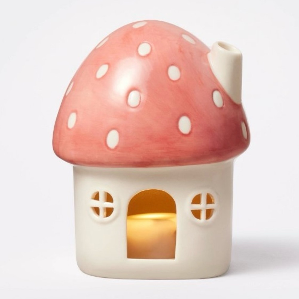 Illuminated Ceramic Mushroom House, NWT - Picture 1 of 14